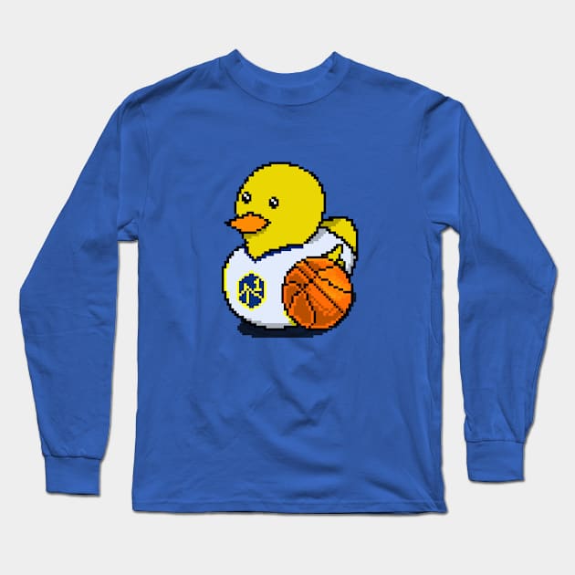 Warriors Basketball Rubber Duck 2 Long Sleeve T-Shirt by pixelzart